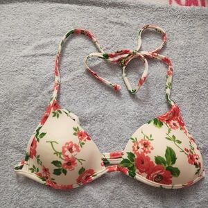 Floral Halter Bikini Top